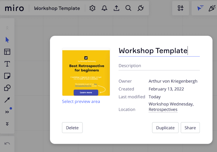 How to duplicate a Miro board