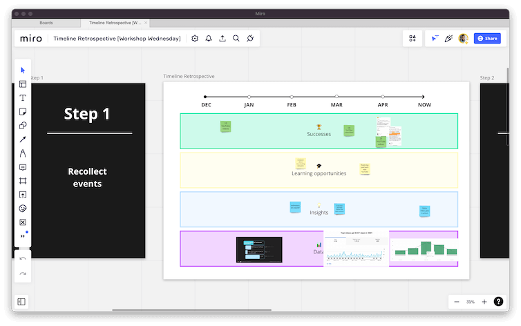 Timeline Retrospective template preview